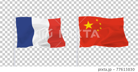 フランスと中国の国旗 77613830