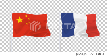 フランスと中国の国旗 77613831