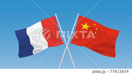 フランスと中国の国旗 77613834