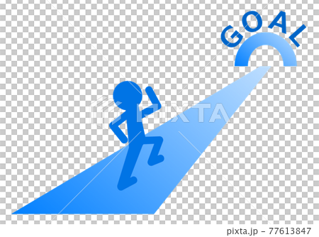 Illustration of a person running toward the goal Illustration of a person running toward the goal 77613847