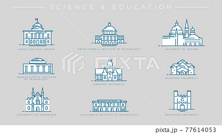 Science and Education concept line style vector icons set. 77614053