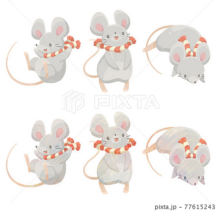 ねずみ2 ベタ テクスチャ のイラスト素材