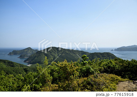 たちばな展望台(鵜倉園地)から見江島を望む 77615918