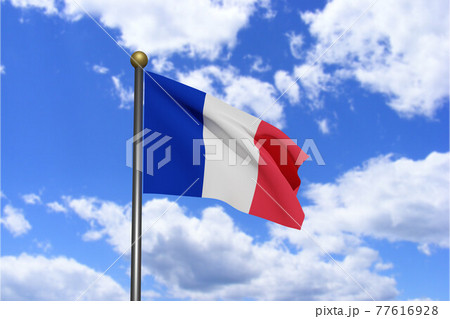 3D Rendered image. Flag of France waving in the 77616928