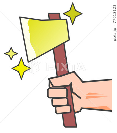 金の斧を持つイラスト 金の斧を持つイラスト 77618123