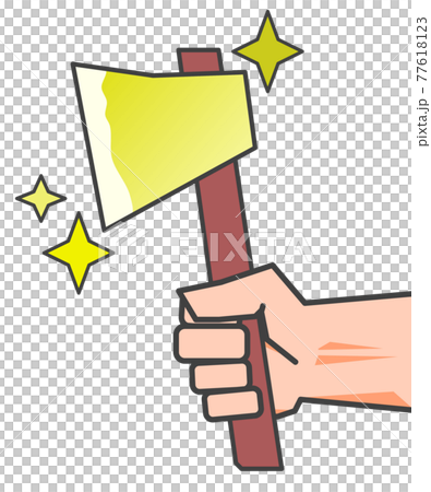 金の斧を持つイラスト 金の斧を持つイラスト 77618123