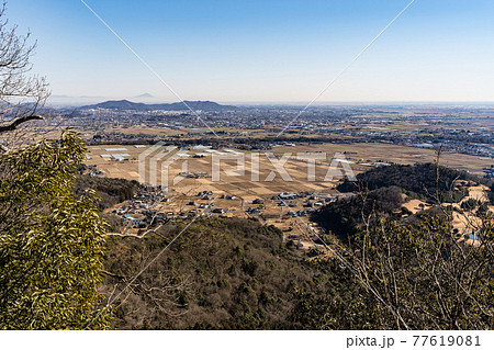 栃木百名山　大小山　見晴台からの眺望　栃木県足利市　冬 77619081