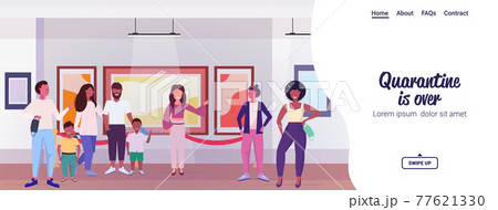 mix race people with guide at exhibition coronavirus quarantine is ending victory over covid-19 concept mix race people with guide at exhibition coronavirus quarantine is ending victory over covid-19 concept 77621330