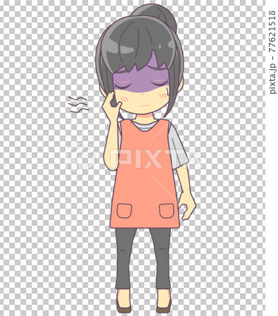 体調不良で顔色の悪い女性のイラスト素材 体調不良で顔色の悪い女性のイラスト素材 77621518