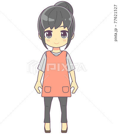 エプロンをつけている女性のイラスト素材のイラスト素材 [77621527