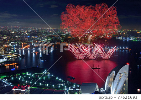 横浜ランドマークタワーから望むみなとみらいスマートフェスティバル 横浜ランドマークタワーから望むみなとみらいスマートフェスティバル 77621693