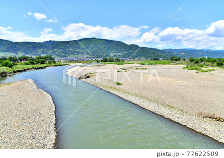 平和橋／千曲川より下流／千曲橋方面を望む(長野県千曲市)【2020.5】 77622509