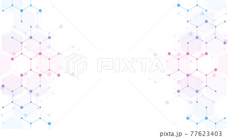 Geometric abstract background with hexagons pattern. Concepts and ideas for technology, science, and medical design. Geometric abstract background with hexagons pattern. Concepts and ideas for technology, science, and medical design. 77623403