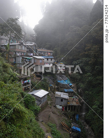 ネパールの田舎の風景 ダージリンの写真素材