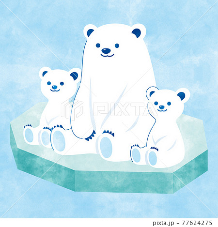 しろくま親子　くつろぎ　アナログ風 77624275