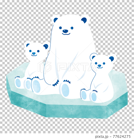 しろくま親子　くつろぎ　アナログ風 77624275