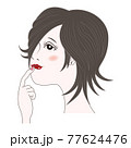 口元に人差し指を当てる女性 77624476