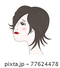 見上げる横顔の女性 77624478