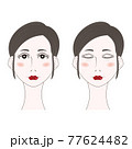 メイク　正面　顔　女性　セット 77624482
