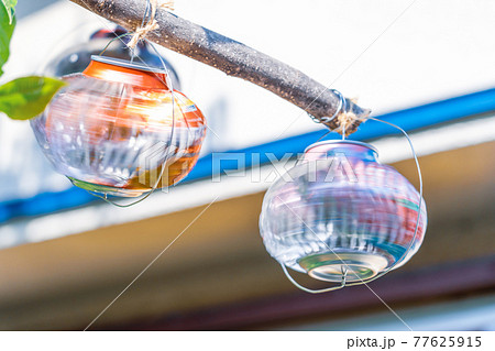 爽やかな音色で回る空き缶風車 77625915