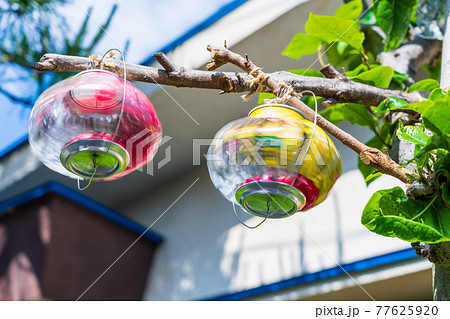 爽やかな音色で回る空き缶風車 77625920