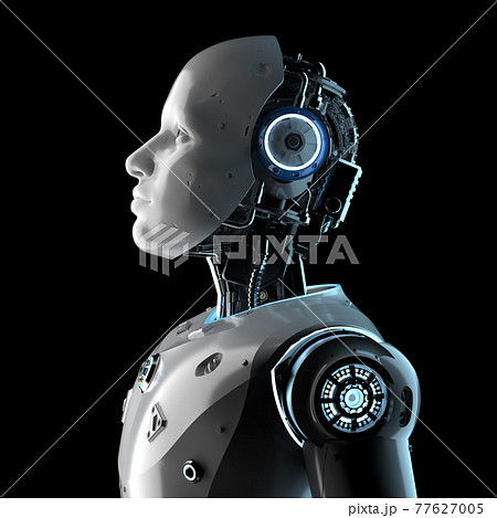 artificial intelligence robot or cyborg 77627005