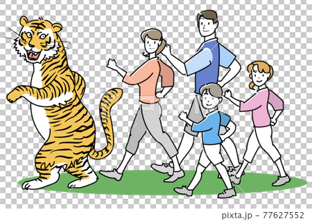 一家人從老虎後面走 77627552