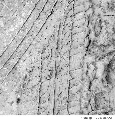 black and white wheel tracks detail 77630728