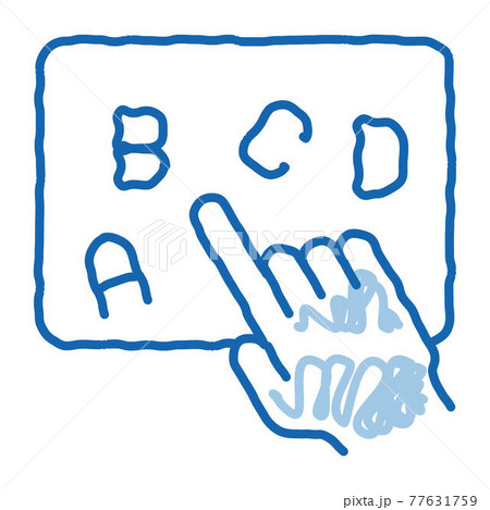 Hand Show Letter doodle icon hand drawn illustration Hand Show Letter doodle icon hand drawn illustration 77631759