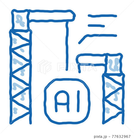 Building Crane doodle icon hand drawn illustration Building Crane doodle icon hand drawn illustration 77632967