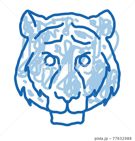 Tiger Animal doodle icon hand drawn illustration 77632988