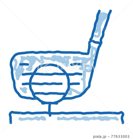 Golf Putter Ball doodle icon hand drawn illustration 77633003