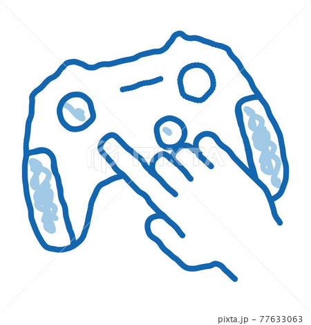 Gaming Joystick doodle icon hand drawn illustration 77633063