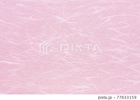 和紙のテクスチャー　手漉雲竜紙　桃　桃色 77633159