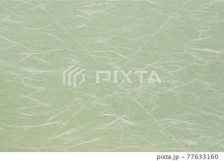 和紙のテクスチャー　手漉雲竜紙　草　緑色 77633160