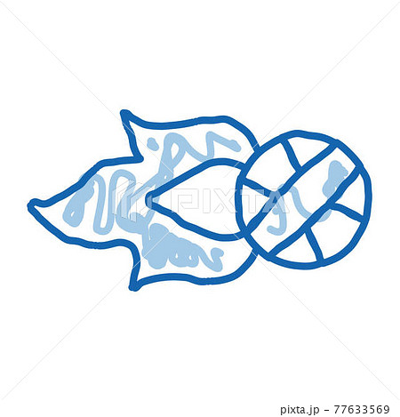 Flying Ball doodle icon hand drawn illustration Flying Ball doodle icon hand drawn illustration 77633569