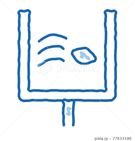 Ball Flies at Gate doodle icon hand drawn illustration 77633586