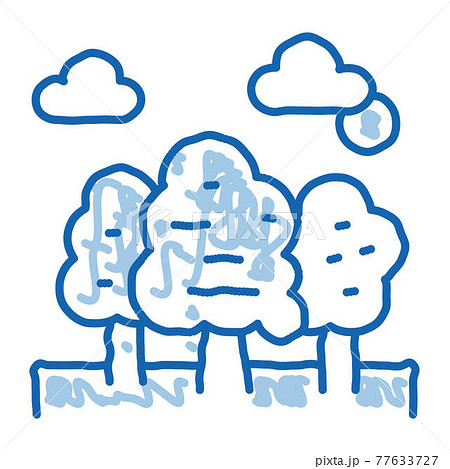 Trees Forest doodle icon hand drawn illustration 77633727