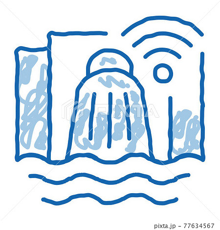 Smart Hydroelectric Power Station doodle icon hand drawn illustration Smart Hydroelectric Power Station doodle icon hand drawn illustration 77634567