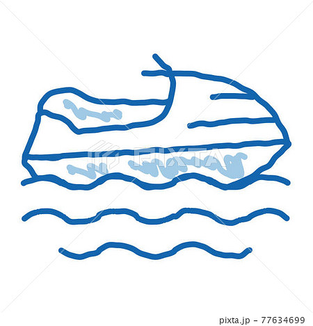 Powerboat doodle icon hand drawn illustration 77634699