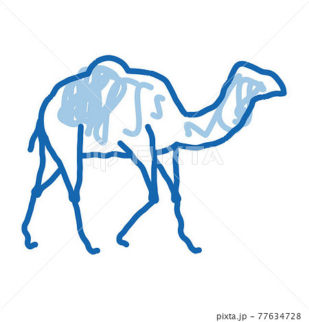 Camel doodle icon hand drawn illustration 77634728