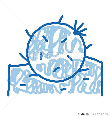 Cactus doodle icon hand drawn illustration 77634729