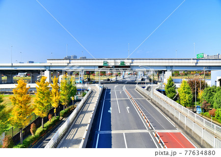 首都高6号向島線 堤通出入口、水神大橋方面を望む(東京都墨田区)【2020.11】 首都高6号向島線 堤通出入口、水神大橋方面を望む(東京都墨田区)【2020.11】 77634880