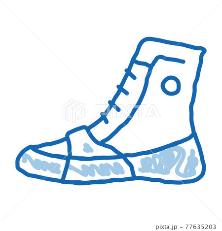 Boxing Shoes Sneakers doodle icon hand drawn illustration 77635203