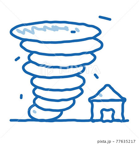 Tornado House doodle icon hand drawn illustration 77635217