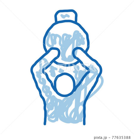 Man Hold Weight doodle icon hand drawn illustration 77635388