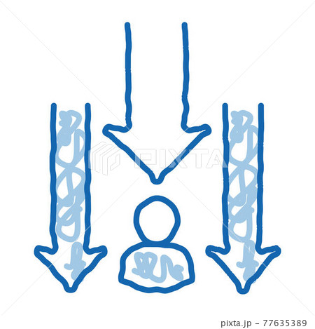 Man Down Arrows doodle icon hand drawn illustration Man Down Arrows doodle icon hand drawn illustration 77635389
