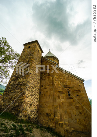 Ananuri castle in Georgian mountains 77635582