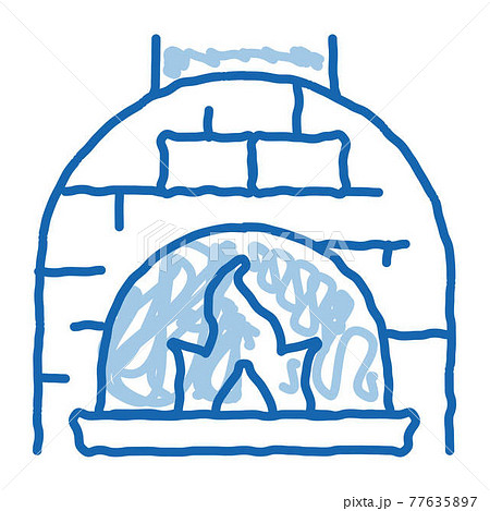 Burn Flame Oven doodle icon hand drawn illustration 77635897
