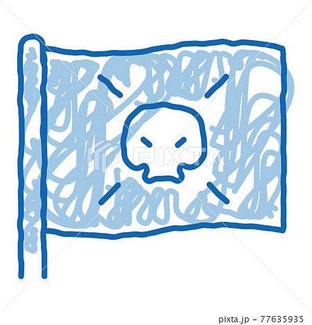 Pirate Flag doodle icon hand drawn illustration 77635935